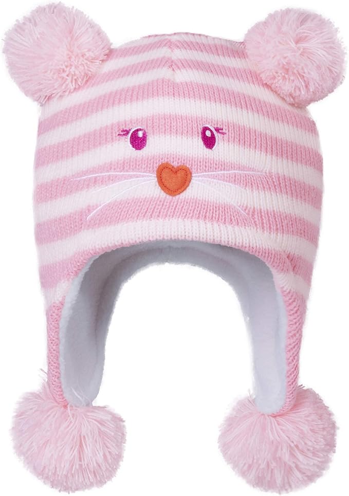 LANGZHEN Toddler Kids Infant Winter Hat, Earflap Knit Warm Cap Fleece Lined by LANGZHEN