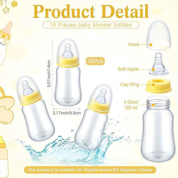 Roowest Bottle Chug Baby Shower Game Favors Including Bee Theme Wooden Sign and - Image 3