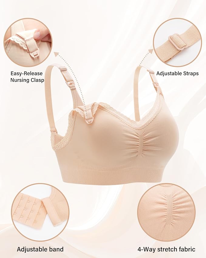 Stelle Lace Nursing Bras for Breastfeeding Seamless Pregnancy Maternity - Image 5
