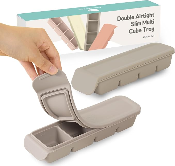 4 Section-1.7oz Gray 100% Food Grade Silicone Ice Cube Tray Food Container by FIRGI-FirstGift