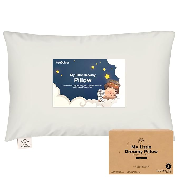 KeaBabies Toddler Pillow with Pillowcase, Jumbo 14X20 by KeaBabies