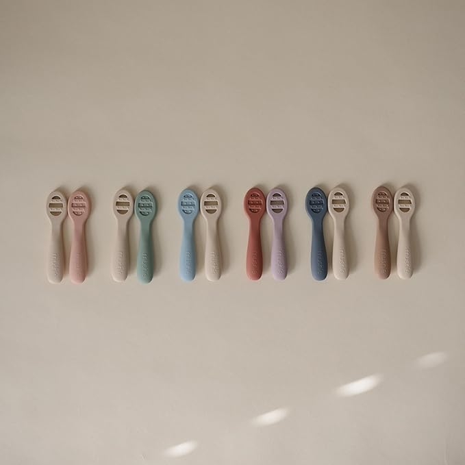 mushie Silicone First Feeding Baby Spoons | 2 Pack - Image 4