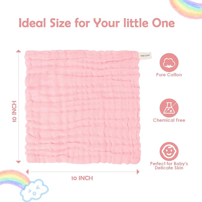Orighty Muslin Baby Washcloths Pack of 6 - Image 5