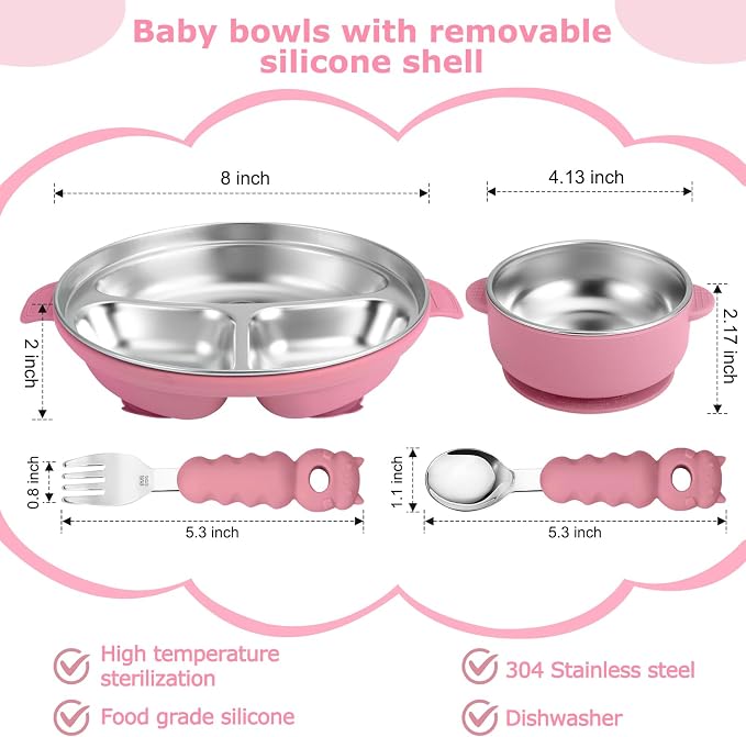 Stainless Steel Baby Plate and Bowl - Image 2
