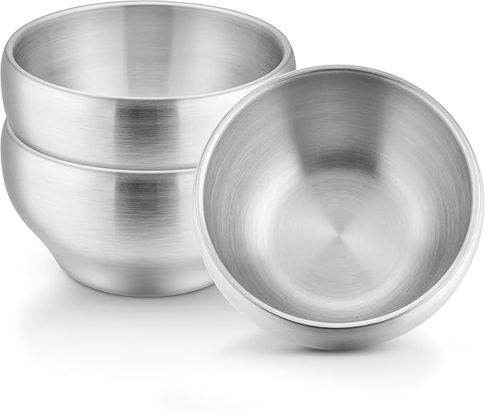 LIANYU Stainless Steel Kids Bowls of 3, 12oz Toddler Baby Metal Bowls Set by LIANYU