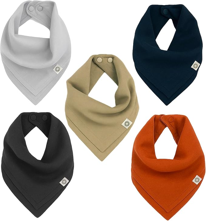 Kishu Baby Indi Organic Baby Bandana Bibs – Fairtrade 4-Way Reversible Drool by KishuBaby