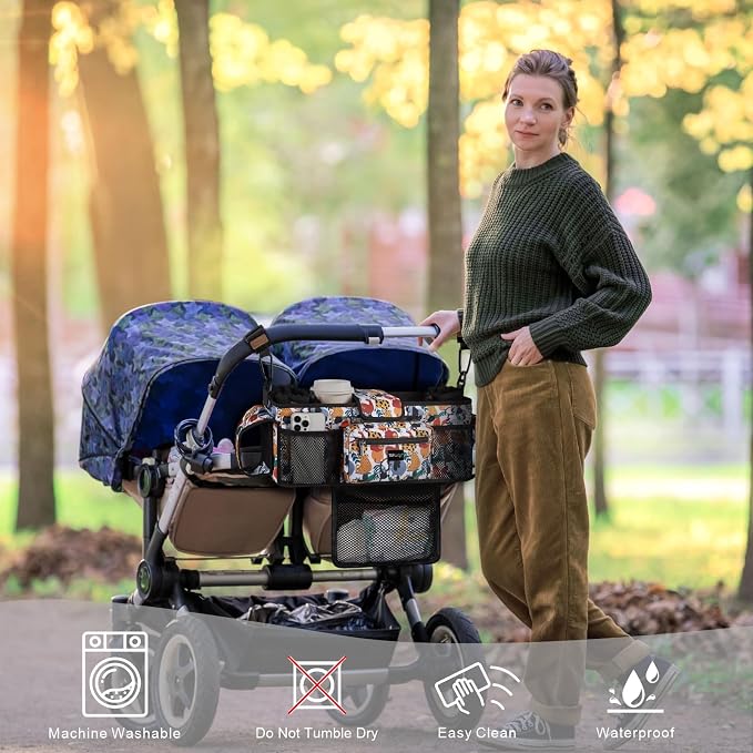 TOPDesign Universal Baby Stroller Organizer, Double Stroller Caddy - Image 2