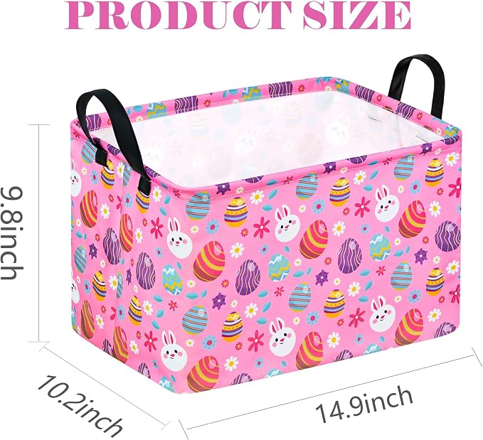 Easter Gift Basket Eggs Storage Basket Kids Toys Storage Basket Organizer Box - Image 2