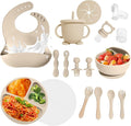 Baby Led Weaning Supplies, 17 Piece BPA-Free Silicone Feeding Set, Eating by Catvegue