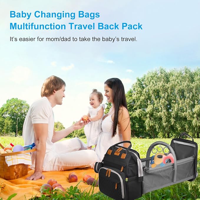 Jeryswet Baby Diaper Bags with Changing Station, Waterproof Large Capacity - Image 7