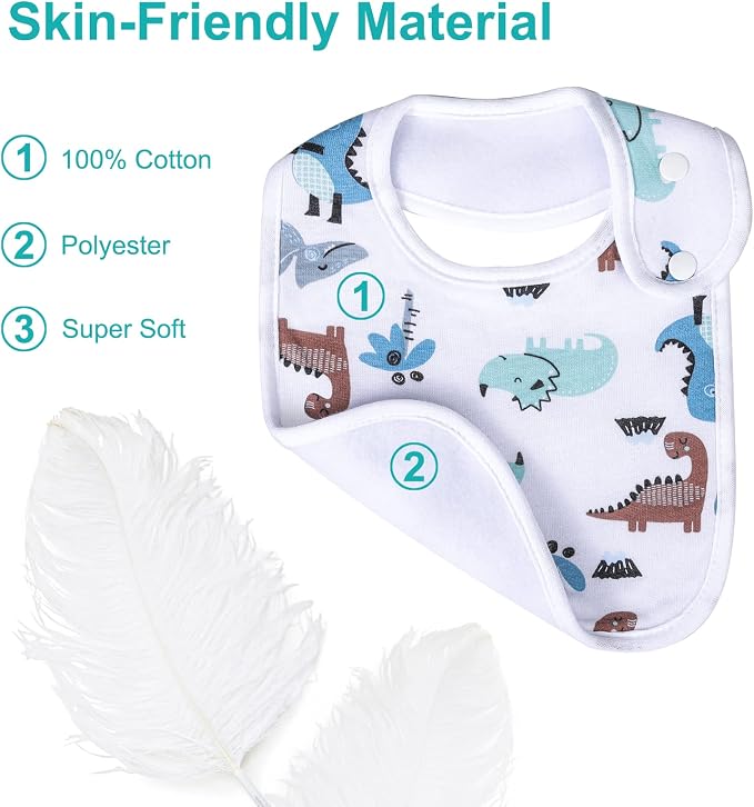 Baby Bibs Soft and Absorbent Organic Cotton Bandana Drool Bibs Set - Image 8