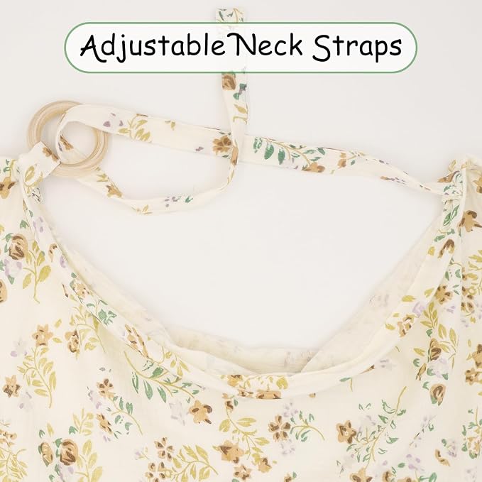 Muslin Nursing Cover for Baby Breastfeeding, Breathable 100% Cotton Privacy - Image 3
