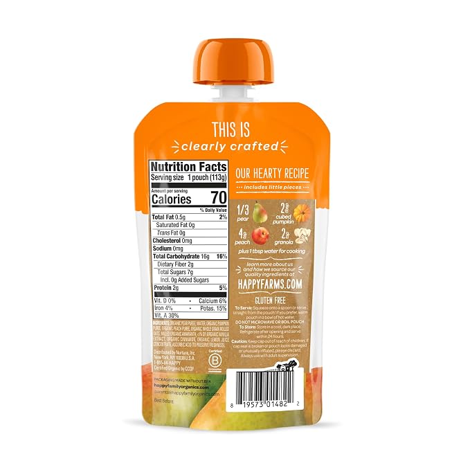 Happy Baby Organics Stage 2 Baby Food Pouches, Gluten Free, Vegan & Healthy - Image 2