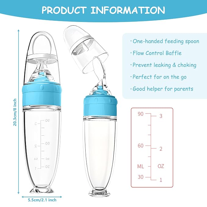 WAJIAYON Baby Food Feeder 4 Pack Silicone Baby Food Dispensing Spoon-3 oz - Image 5