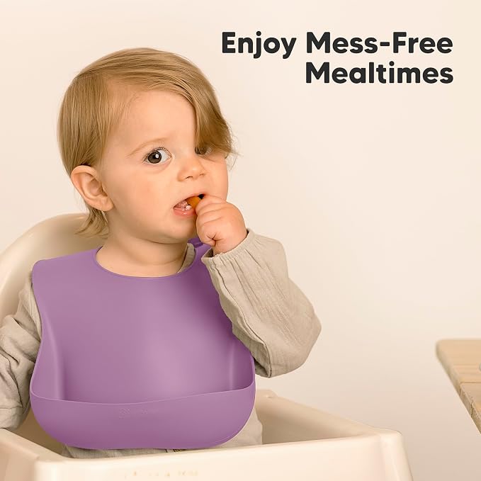KeaBabies 2-Pack Silicone Baby Bibs - Image 7