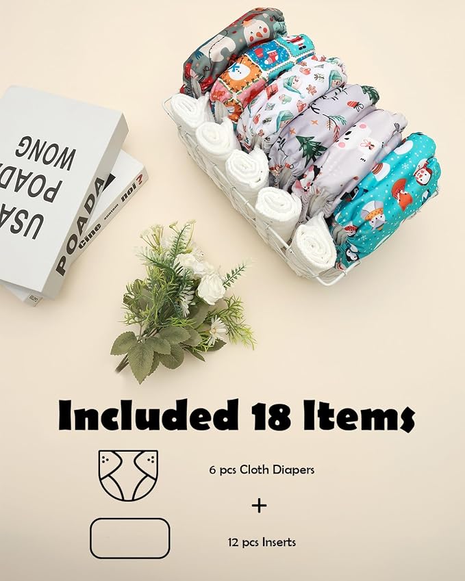 ALVABABY Baby Cloth Diaper 6 Pack - Image 3