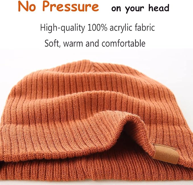 Moon Kitty 2PCS Baby Beanie Soft Toddler Beanie Warm Knitted Infant Winter Hats - Image 3