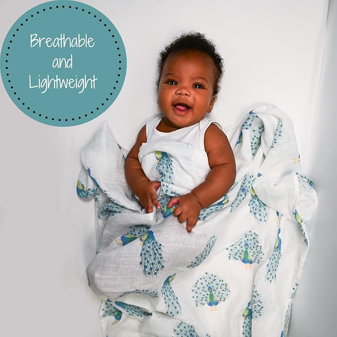 LollyBanks Baby Muslin Swaddle Blanket, Soft Baby Girl 47 x 47 Inches, Newborn - Image 2