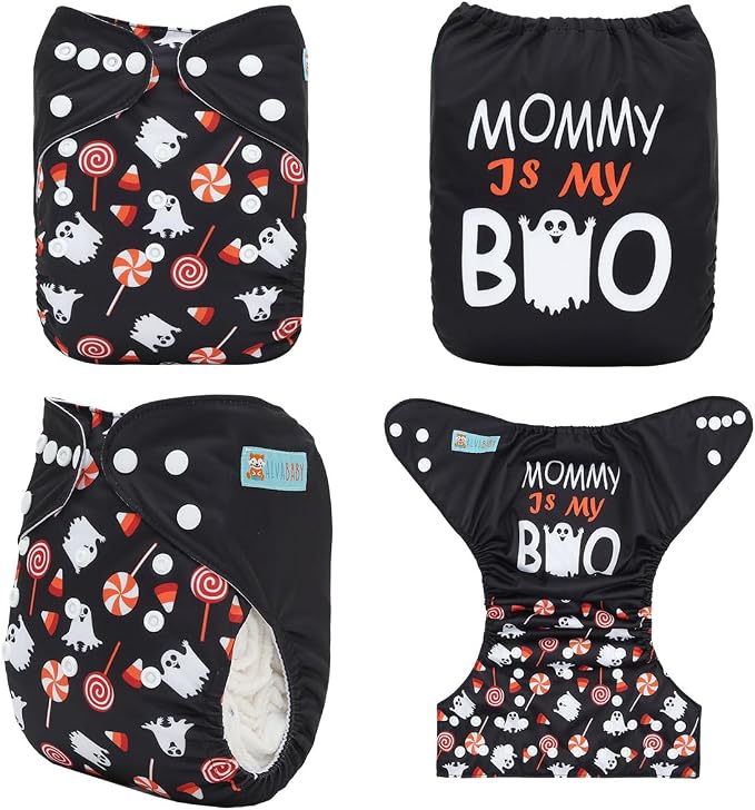 ALVABABY Halloween Baby Cloth Diapers One Size Adjustable Washable Reusable - Image 2