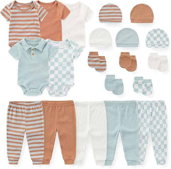 Unisex Baby Boy Girl Bodysuits Sets 20 Pack Cotton Casual New Born Clothes by JELYLOVE