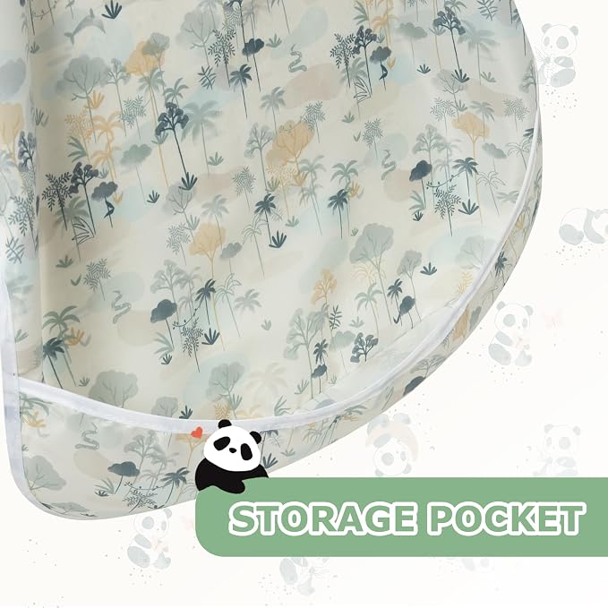 Little Dimsum Baby Bib with Pocket Waterproof Toddler Bibs Infant Feeding Bibs - Image 3