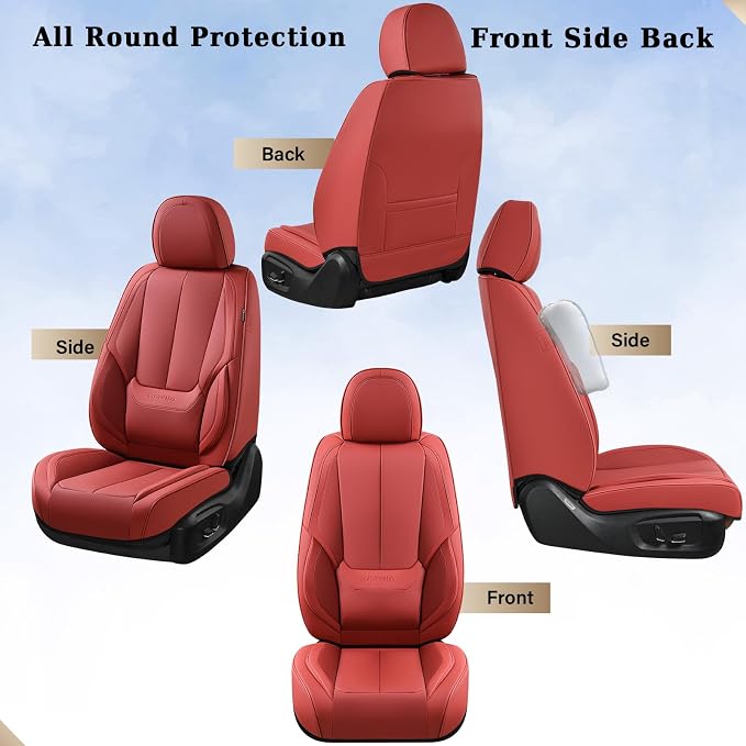 Coverado Car Seat Covers Full Set, Car Seat Protector Waterproof, Nappa Leather - Image 8