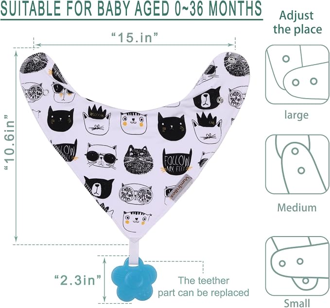 Baby Bandana Drool Bibs 6-Pack and Teething Toys 6-Pack Made - Image 5