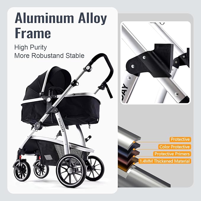 Baby Stroller, 2-in-1 Reversible Toddler Seat - Image 4
