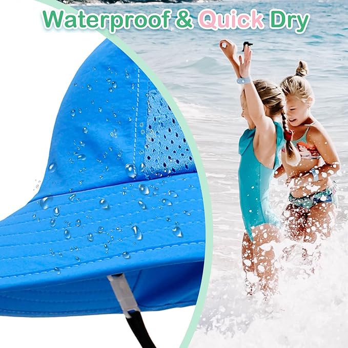 XIAOHAWANG Girls Sun Hat Baby Beach Hats Boys UPF 50+ Kids Summer Protection - Image 2