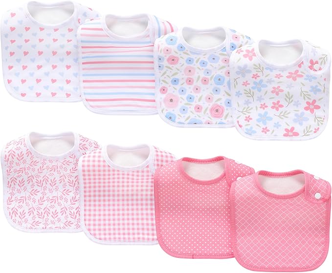 8 Pack Baby Bibs Unisex Adjustable by Unknown