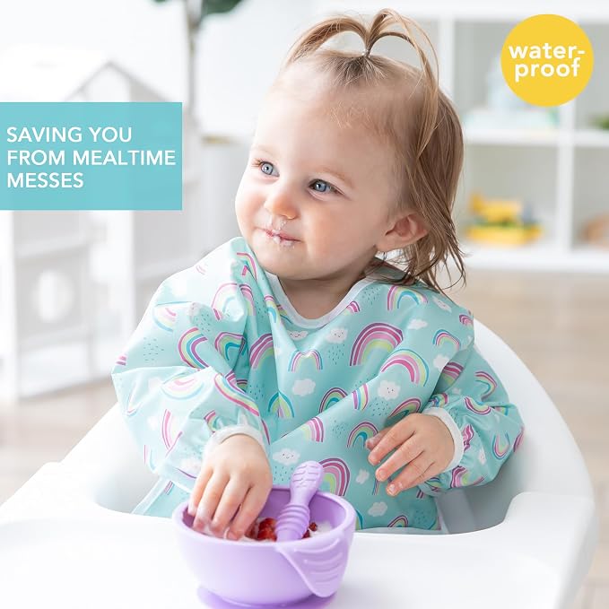 Bumkins Sleeved Bib for Girl or Boy, Baby and Toddler for 6-24 Mos, Essential - Image 2