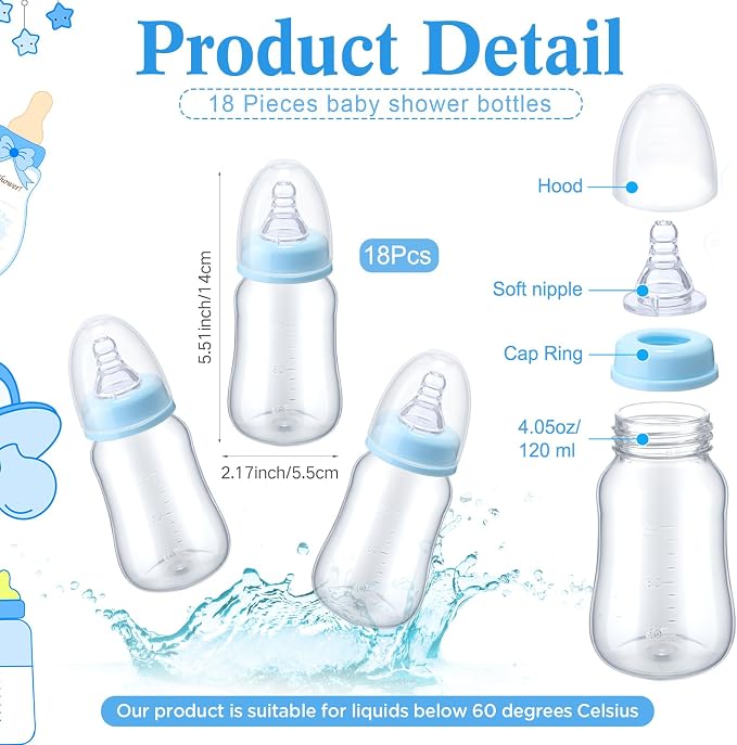 Roowest Bottle Chug Baby Shower Games Sets Including 18 Pcs Feeding Bottles - Image 2