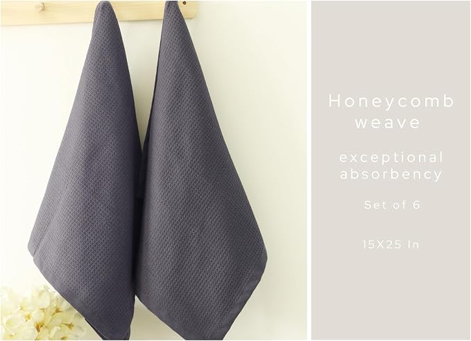 PurpleEssences Waffle Weave Kitchen Towel, 100% Cotton - Image 3