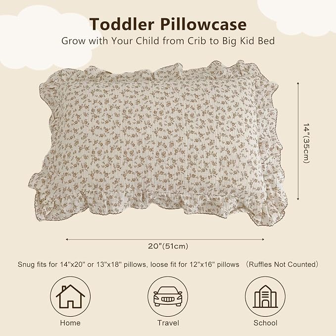 BuLuTu Cotton Muslin Kids Toddler Pillowcase - Image 2