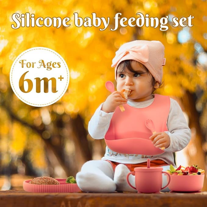 Silicone Baby Feeding Set 10 Pcs, Baby Led Weaning Supplies, Baby Feeding - Image 2