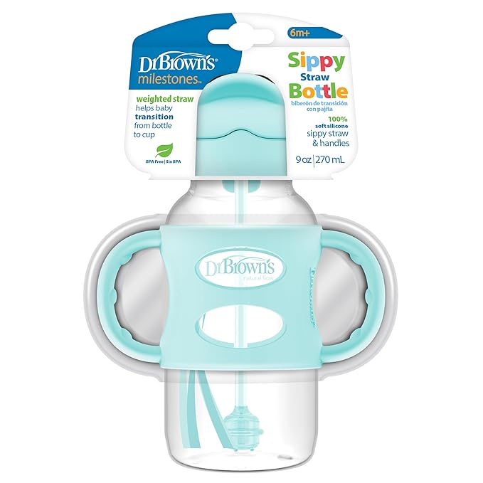Dr. Brown's Milestones Wide-Neck Sippy Straw Bottle by DrBrowns