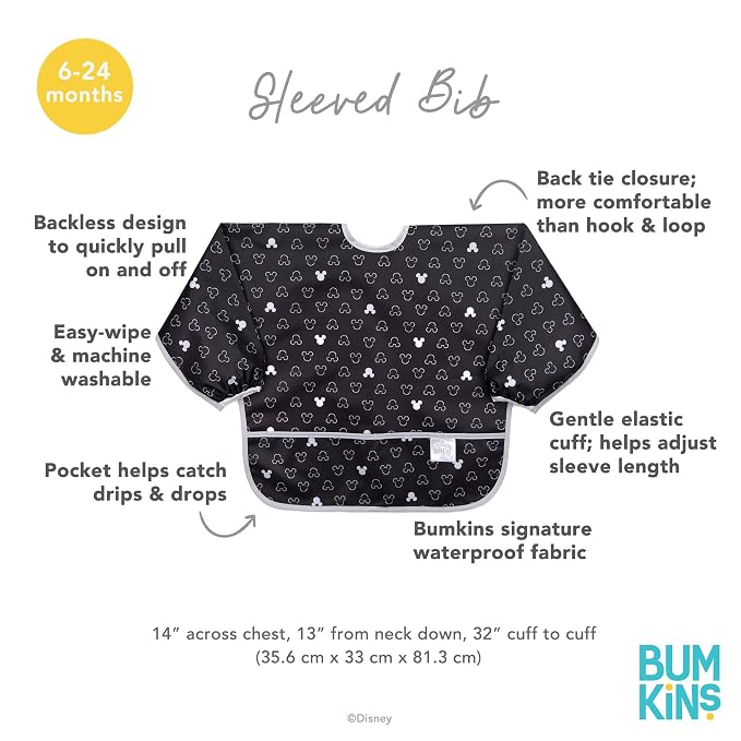 Bumkins Disney Bibs, Baby and Toddler Girls and Boys 6-24 Months, Long Sleeve - Image 6