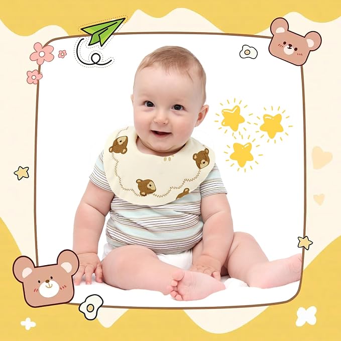 Baby Bibs Muslin Bibs 8 Pack for Drooling and Teething for Unisex Girls Boys - Image 6