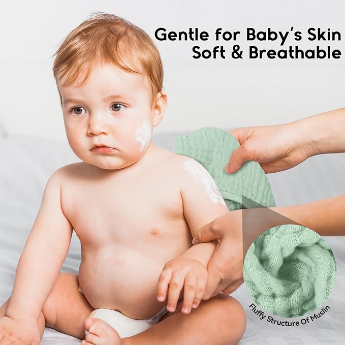 Muslin Burp Cloths for Baby 100% Cotton Burping Cloths for Boys Girls Large - Image 4