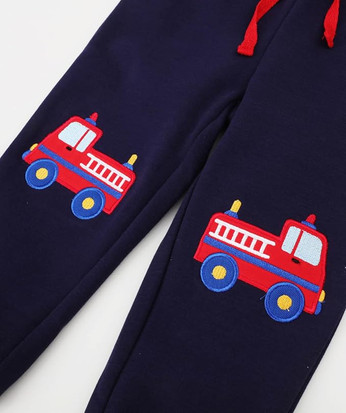 LOKTARC 2 Pack Boys Drawstring Sweatpants Cute Pattern Cotton Sport Jogger Pants - Image 6
