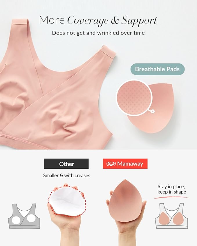 Mamaway Silky Crossover Nursing Maternity Wireless Bra, No Buckle, No Show - Image 4