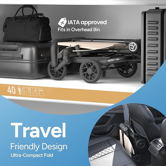Mompush Jeto Lightweight Travel Stroller – 9.8 lbs Ultra-Compact, One-Hand Fold - Image 3