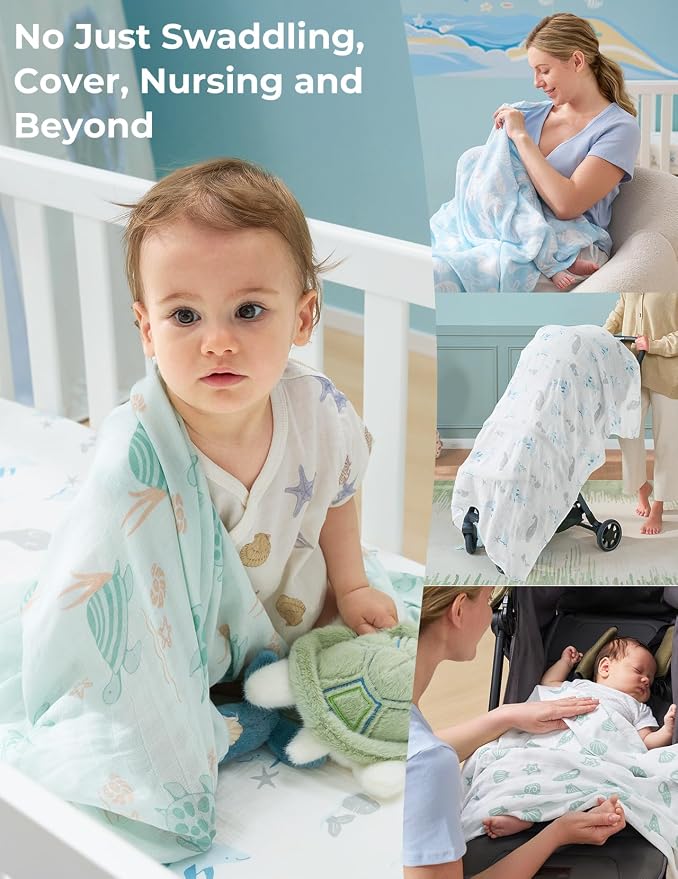 Momcozy Muslin Swaddle Blankets, Ultra Soft Neutral Registry Essentials - Image 6