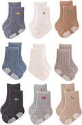 Baby Crew Socks, Grips Combed Cotton Socks Toddler Non-Skid by JPoqobog