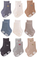 Baby Crew Socks, Grips Combed Cotton Socks Toddler Non-Skid by JPoqobog
