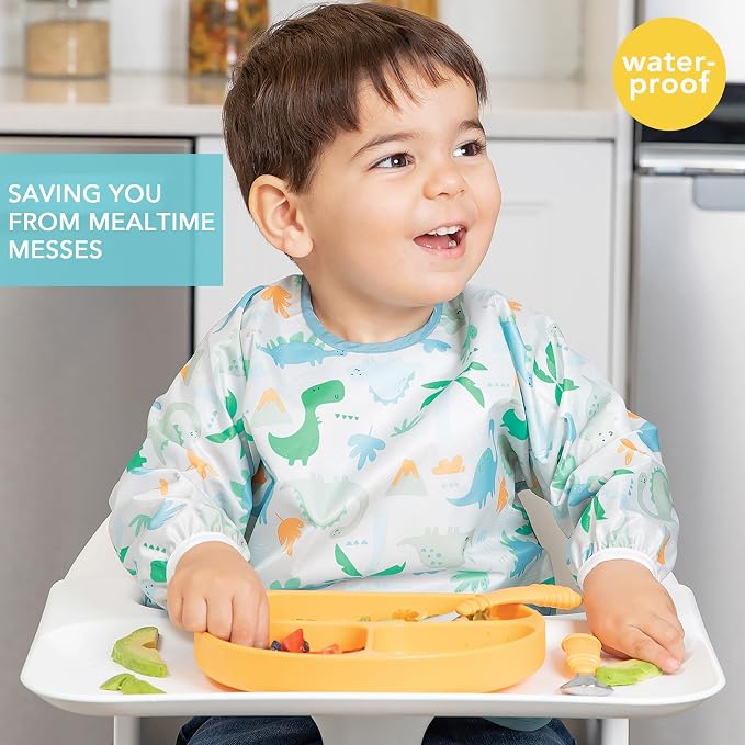 Bumkins - Sleeved Bib - For Boys & Girls, Babies & Toddlers 6-24 Months - - Image 2