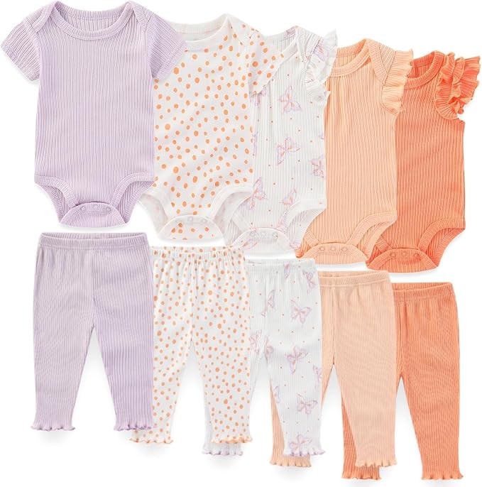 Unisex Baby Boy Girl Pants Sets 10 pack Cotton Casual New born Clothes Comfort by JELYLOVE