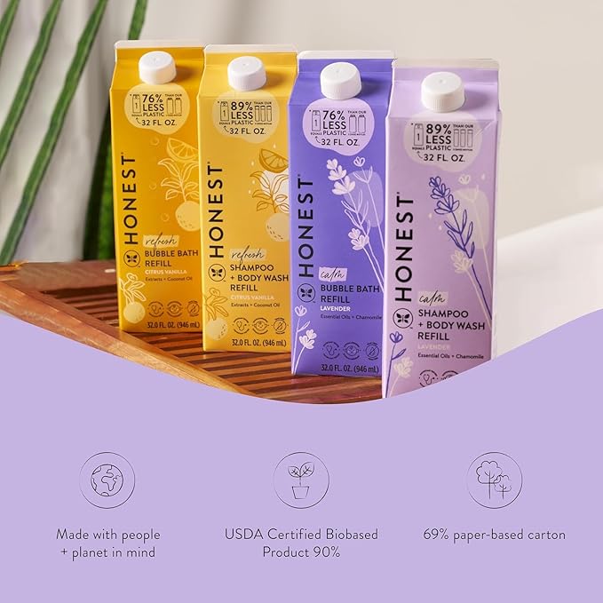 The Honest Company Foaming Bubble Bath Refill Carton | Gentle - Image 4