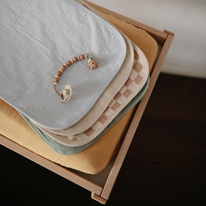 mushie Waterproof Changing Pad Liners | 100% Organic Cotton | Set of 3 - Image 5