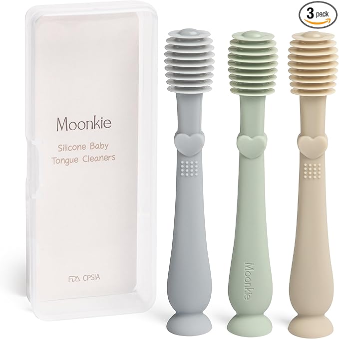 Moonkie Baby Tongue Cleaner, Toddler Toothbrush, Baby Oral Cleaner Newborn Kit by Moonkie